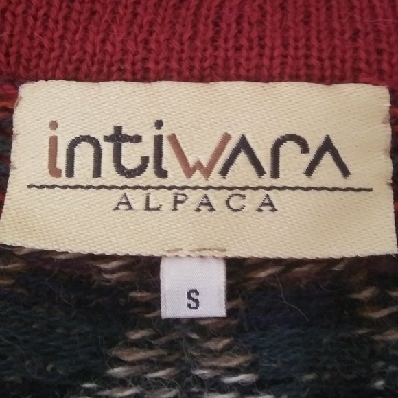 intiwara hand made in Bolivia Alpaca cardigan FLAWED - Picture 4 of 16